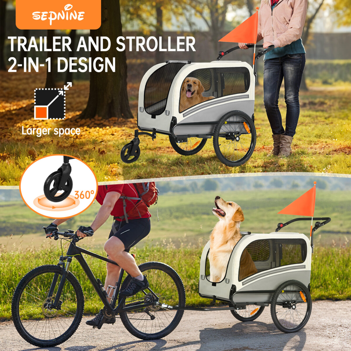 Colgador para perros XXL 2 en 1 con soporte para colgar, reflectores y correas reflectantes, con soporte universal, luces de seguridad, barra inclinada, hasta 50 kg - Imagen 6