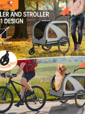 Colgador para perros XXL 2 en 1 con soporte para colgar, reflectores y correas reflectantes, con soporte universal, luces de seguridad, barra inclinada, hasta 50 kg