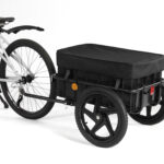 Remolque de carga para bicicletas 2 en 1, carro de mano con barra de empuje, estructura de hierro, 40 kg, plegable