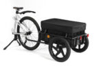 Remolque de carga para bicicletas 2 en 1, carro de mano con barra de empuje, estructura de hierro, 40 kg, plegable