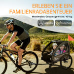 Colgador para niños y carrito para niños 2 en 1 con Federung, colgador para niños de 1 a 2 niños, función de jogging, barra de apoyo, cesta de almacenamiento - Imagen 2