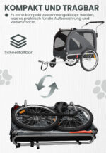 XL Hundeanhänger Fahrrad & Jogger 2 en 1 con correas para manos y reflectores, estable 600D Oxford-Gewebe, transportador de perros hasta 40 kg - Imagen 7