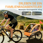 Colgador para niños y carrito para niños 2 en 1 con Federung, colgador para niños de 1 a 2 niños, función de jogging, barra de apoyo, cesta de almacenamiento - Imagen 2