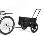 Remolque de carga para bicicletas 2 en 1, carro de mano con barra de empuje, estructura de hierro, 40 kg, plegable - Imagen 2