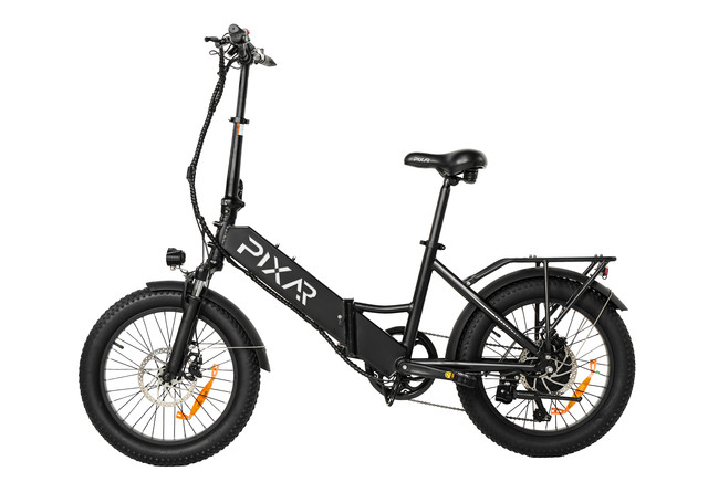 Bicicleta eléctrica plegable PIXAR WIND1 | Motor de 500 W, batería de 48 V y 10,4 Ah, neumáticos anchos de 20 x 3 pulgadas, cambio Shimano de 7 velocidades, frenos de disco dobles (hasta 45 km de autonomía) - Imagen 2