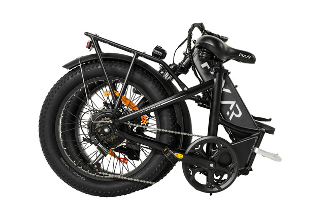Bicicleta eléctrica plegable PIXAR WIND1 | Motor de 500 W, batería de 48 V y 10,4 Ah, neumáticos anchos de 20 x 3 pulgadas, cambio Shimano de 7 velocidades, frenos de disco dobles (hasta 45 km de autonomía) - Imagen 7