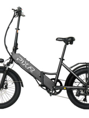 Bicicleta eléctrica plegable PIXAR WIND1 | Motor de 500 W, batería de 48 V y 10,4 Ah, neumáticos anchos de 20 x 3 pulgadas, cambio Shimano de 7 velocidades, frenos de disco dobles (hasta 45 km de autonomía)