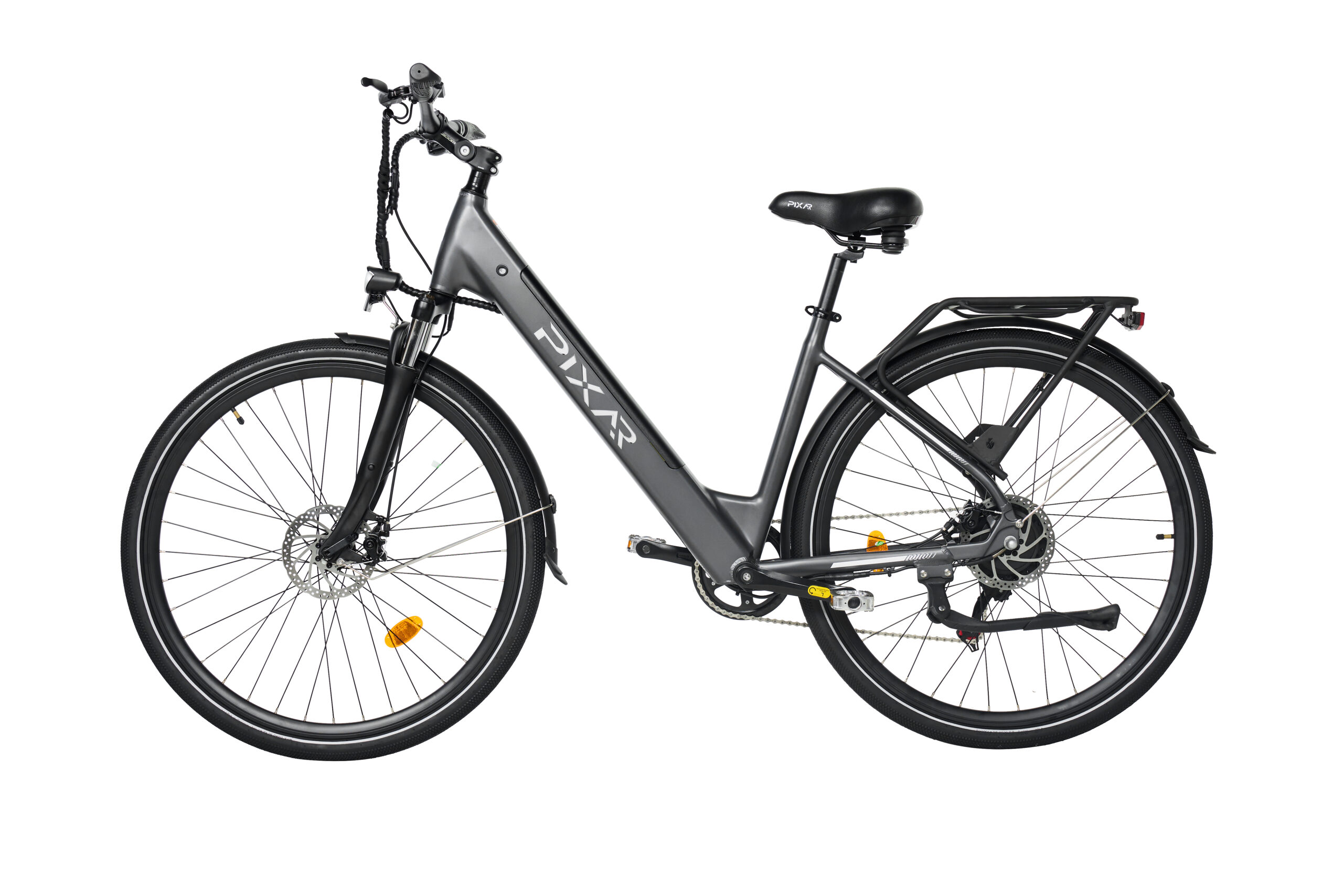 Bicicleta eléctrica Pixar City1 | Motor de 36 V y 250 W, autonomía de 45 km, cambio Shimano de 7 velocidades