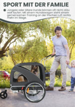 XL Hundeanhänger Fahrrad & Jogger 2 en 1 con correas para manos y reflectores, estable 600D Oxford-Gewebe, transportador de perros hasta 40 kg - Imagen 6