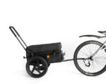 Remolque de carga para bicicletas 2 en 1, carro de mano con barra de empuje, estructura de hierro, 40 kg, plegable - Imagen 4