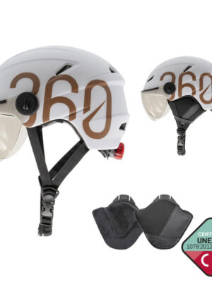 Casco GLOOB Urban blanco - marrón L orejeras extraibles