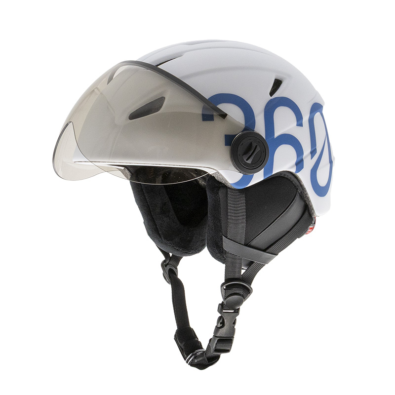 Casco GLOOB Urban blanco - azul L orejeras extraibles - Imagen 2