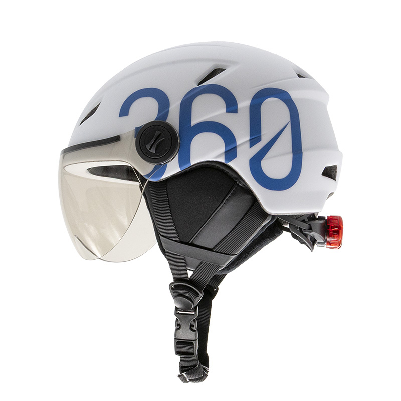 Casco GLOOB Urban blanco - azul L orejeras extraibles - Imagen 4