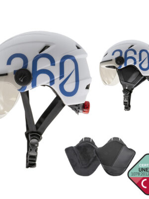 Casco GLOOB Urban blanco - azul L orejeras extraibles
