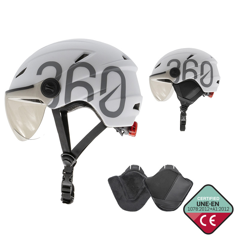 Casco GLOOB Urban blanco - gris M orejeras extraibles