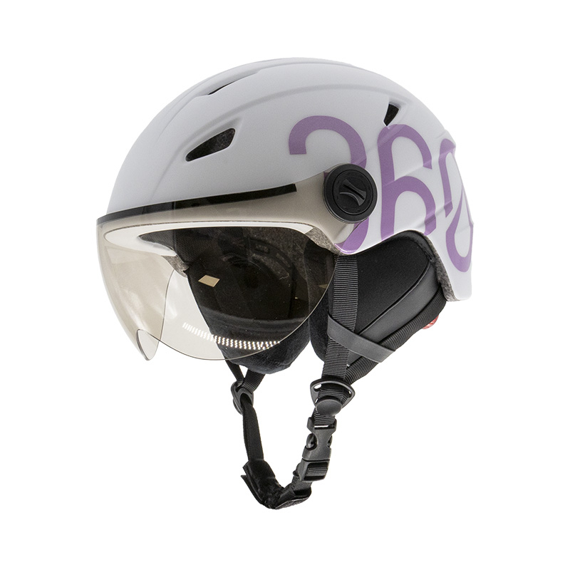Casco GLOOB Urban blanco - morado M orejeras extraibles - Imagen 3
