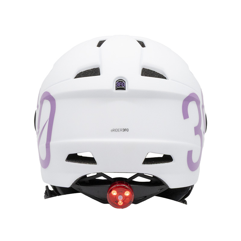 Casco GLOOB Urban blanco - morado M orejeras extraibles - Imagen 5