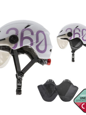 Casco GLOOB Urban blanco - morado L orejeras extraibles