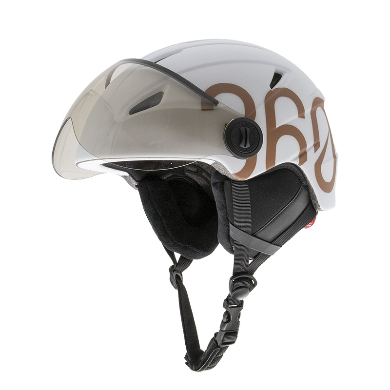 Casco GLOOB Urban blanco - marrón M orejeras extraibles - Imagen 2