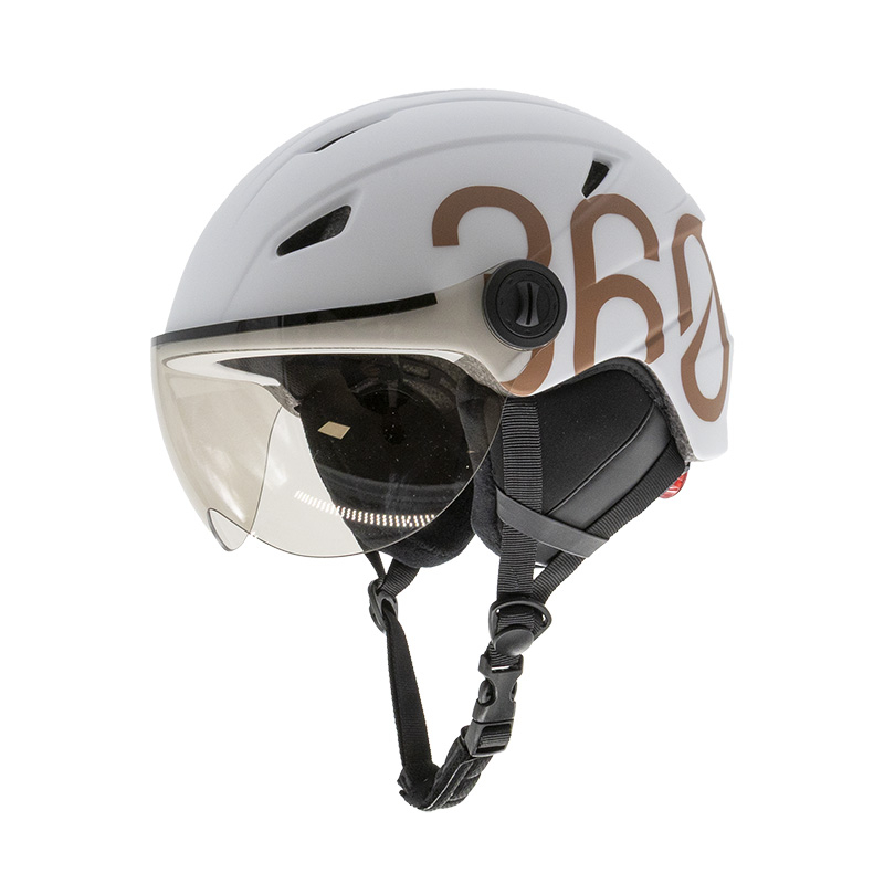 Casco GLOOB Urban blanco - marrón M orejeras extraibles - Imagen 3
