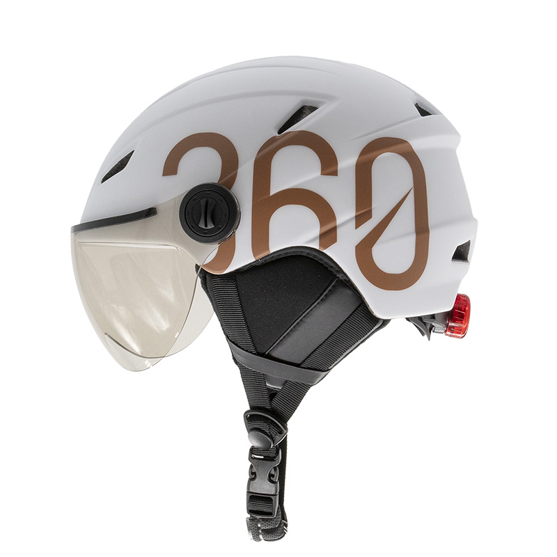 Casco GLOOB Urban blanco - marrón M orejeras extraibles - Imagen 4