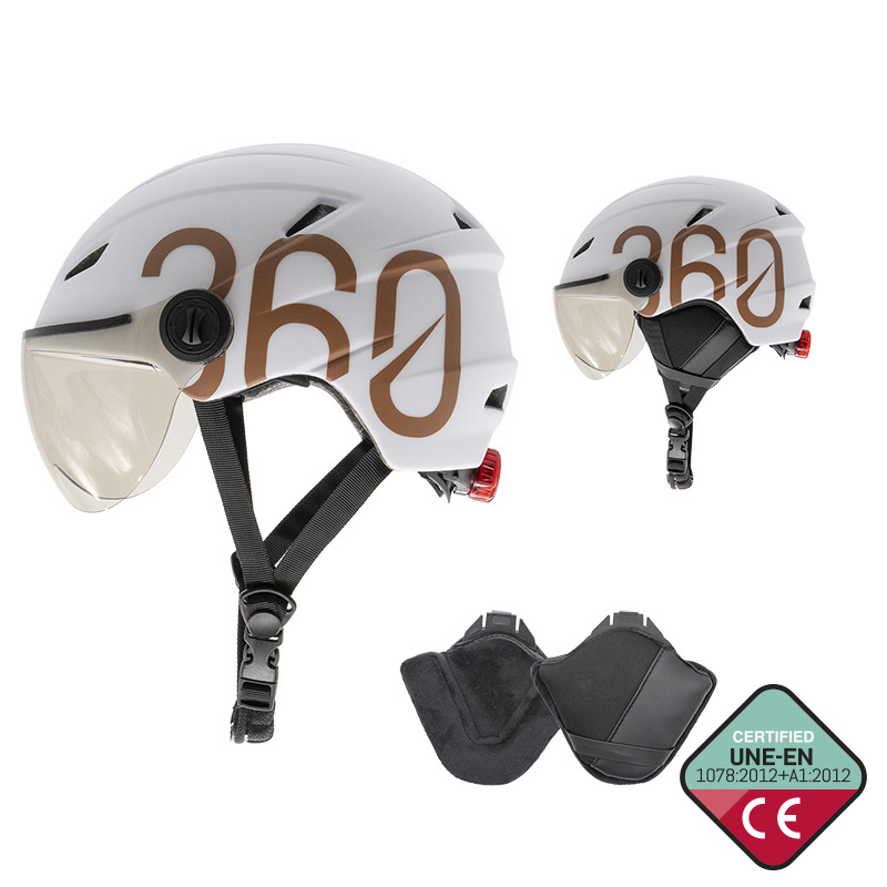 Casco GLOOB Urban blanco - marrón M orejeras extraibles