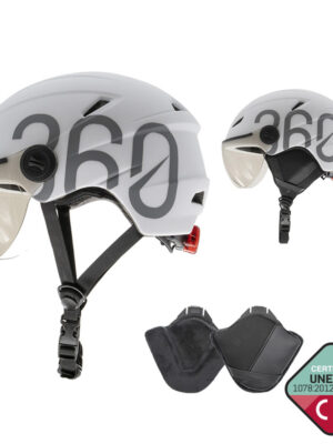 Casco GLOOB Urban blanco - gris L orejeras extraibles