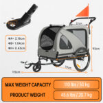 Colgador para perros XXL 2 en 1 con soporte para colgar, reflectores y correas reflectantes, con soporte universal, luces de seguridad, barra inclinada, hasta 50 kg - Imagen 2