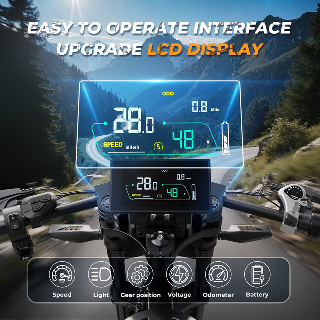 Bicicleta eléctrica Fat Bike de 20 pulgadas para adultos con batería de 48 V 31,5 Ah, autonomía de 87 millas, suspensión y luces de giro. - Imagen 7