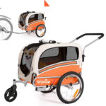 Remolque de bicicleta SEPNINE Perros para mascotas, Remolque de bicicleta Perros para ciclismo y jogging - Amarillo