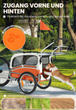 Remolque de bicicleta SEPNINE Perros para mascotas, Remolque de bicicleta Perros para ciclismo y jogging - Amarillo - Imagen 7