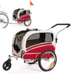 Remolque de bicicleta SEPNINE Perros para mascotas, Remolque de bicicleta Perros para ciclismo y jogging - Amarillo
