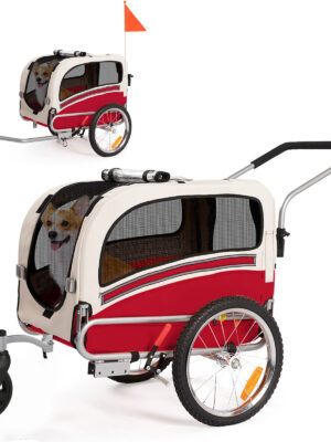 Remolque de bicicleta SEPNINE Perros para mascotas, Remolque de bicicleta Perros para ciclismo y jogging - Amarillo