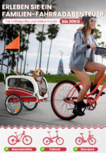 Remolque de bicicleta SEPNINE Perros para mascotas, Remolque de bicicleta Perros para ciclismo y jogging - Amarillo - Imagen 2