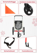 Remolque de bicicleta SEPNINE Perros para mascotas, Remolque de bicicleta Perros para ciclismo y jogging - Amarillo - Imagen 4