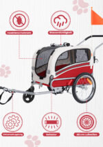 Remolque de bicicleta SEPNINE Perros para mascotas, Remolque de bicicleta Perros para ciclismo y jogging - Amarillo - Imagen 5