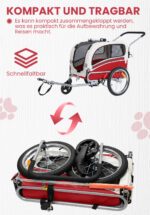 Remolque de bicicleta SEPNINE Perros para mascotas, Remolque de bicicleta Perros para ciclismo y jogging - Amarillo - Imagen 6