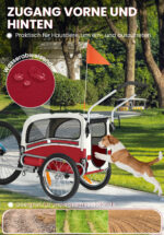 Remolque de bicicleta SEPNINE Perros para mascotas, Remolque de bicicleta Perros para ciclismo y jogging - Amarillo - Imagen 7