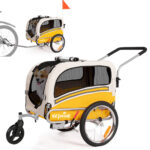 Remolque de bicicleta SEPNINE Perros para mascotas, ciclismo y jogging - Amarillo