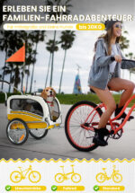 Remolque de bicicleta SEPNINE Perros para mascotas, ciclismo y jogging - Amarillo - Imagen 2