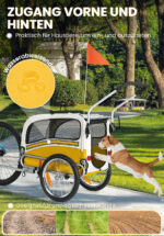 Remolque de bicicleta SEPNINE Perros para mascotas, ciclismo y jogging - Amarillo - Imagen 7