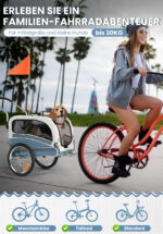 Remolque de bicicleta SEPNINE Perros para mascotas, Remolque de bicicleta Perros para ciclismo y jogging - Blanco / Azul - Imagen 2
