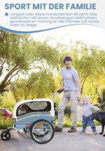 Remolque de bicicleta SEPNINE Perros para mascotas, Remolque de bicicleta Perros para ciclismo y jogging - Blanco / Azul - Imagen 3