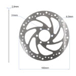 Disco de freno R6 160mm 6H plata - 48mm con grosor 2,9mm - Imagen 2