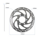 Disco de freno R6,2 140mm 6H plata - 48mm con grosor 2,9mm - Imagen 2